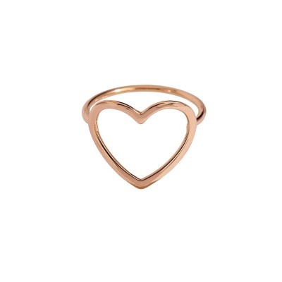 Anello cuore grande a filo Oro rosa 18kt [5daafad0]