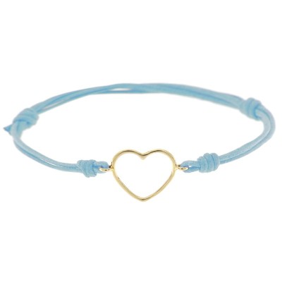 Bracciale cordino cuore filo oro 18kt [3ea06035]