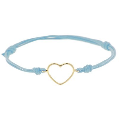 Bracciale cordino cuore filo oro 18kt [3ea06035]