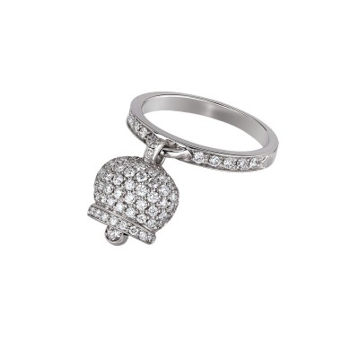 Anello Campanelle oro bianco e pavé diamanti [f18e56e7]