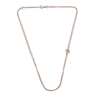 Collana Rolò 45cm Doppia Catena in Oro Rosa [d9eaa8fb]