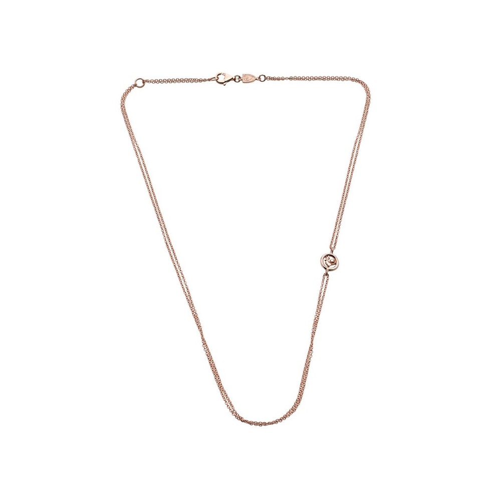 Collana Rolò 45cm Doppia Catena in Oro Rosa [d9eaa8fb]