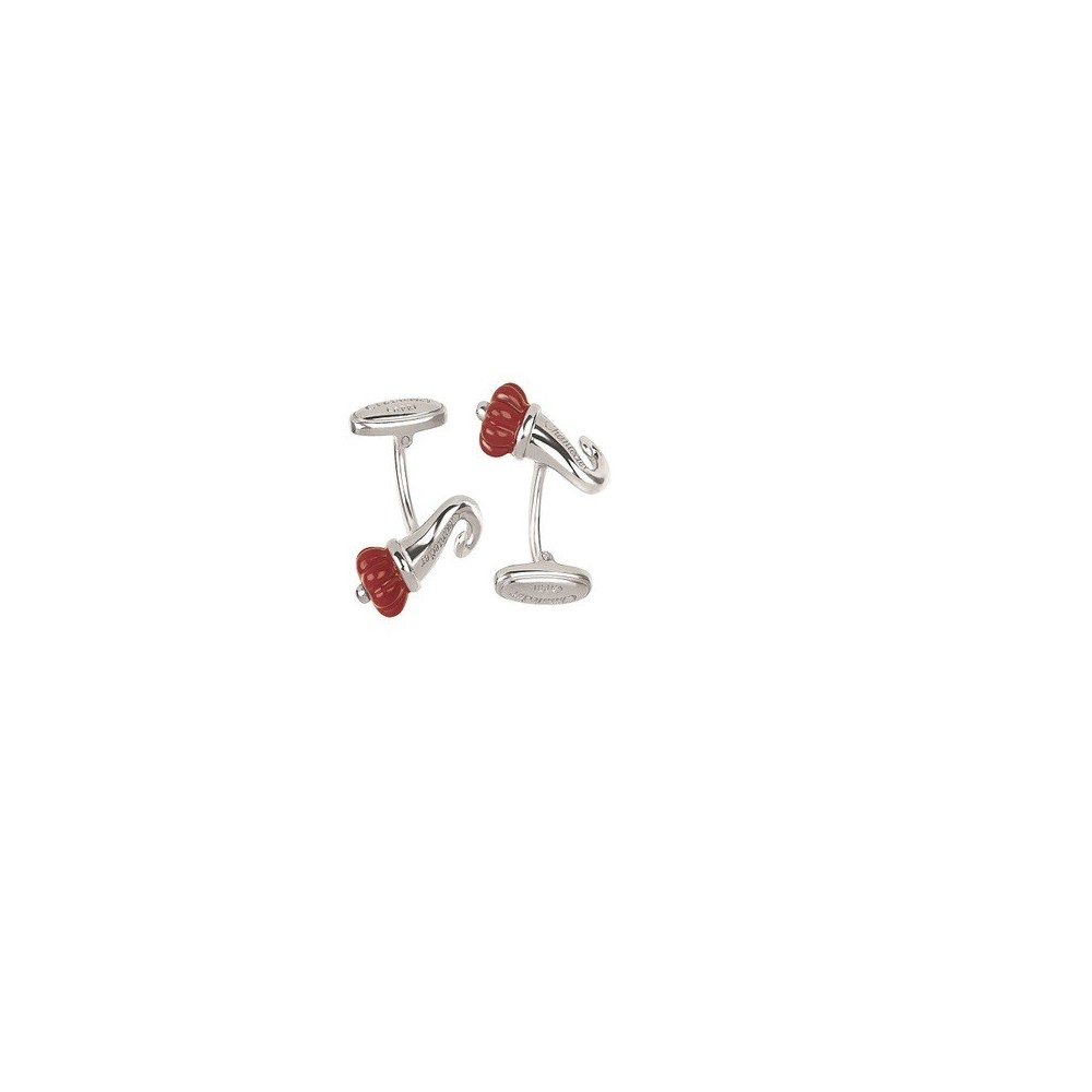 Gemelli Cornetto in Argento e Smalto Rosso [6a0dba5b]