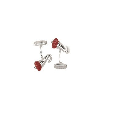 Gemelli Cornetto in Argento e Smalto Rosso [6a0dba5b]