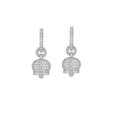 Orecchini Campanelle oro bianco 18kt e diamanti [6a1e7d31]