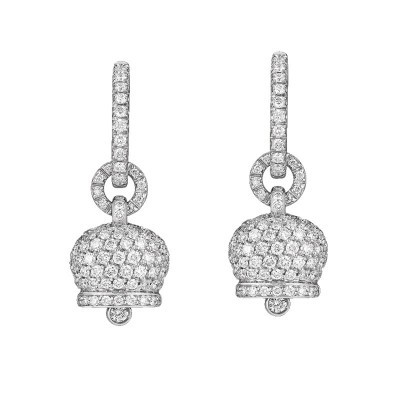 Orecchini Campanelle oro bianco 18kt e diamanti [6a1e7d31]