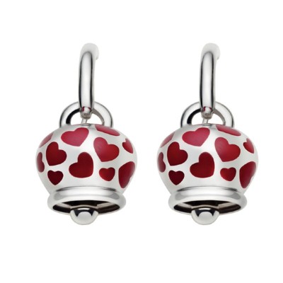 Orecchini campanella argento con cuori in smalto [6cf5724e]