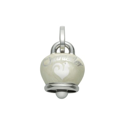 Ciondolo campanella grande argento smalto bianco [506ea482]