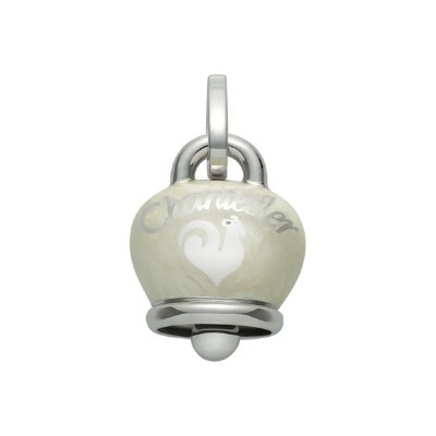 Ciondolo campanella grande argento smalto bianco [97472e6d]