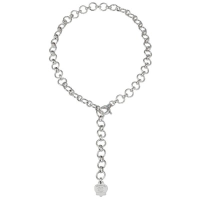 Collana in Argento 45cm Maglie Ovali e Tonde [84ab3b3c]