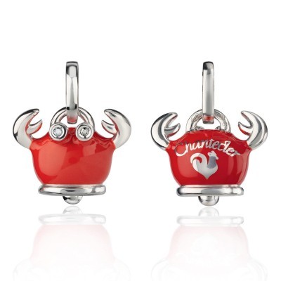 Ciondolo Granchio Piccolo in Argento Smalto Rosso [230a8839]