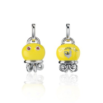 Ciondolo Polipo Piccolo in Argento smalto giallo [e1994f28]
