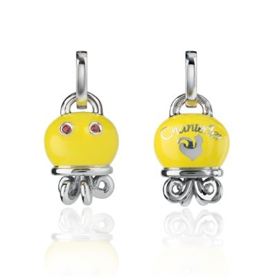 Ciondolo Polipo Piccolo in Argento smalto giallo [e1994f28]