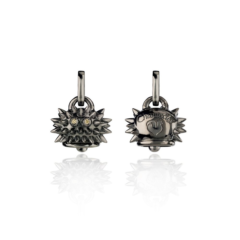 Ciondolo Riccio Piccolo in Argento Brunito e Diam. [38bf0c25]
