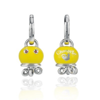 Coppia Orecchini Polipo micro Arg. e Smalto giallo [4ea1e896]
