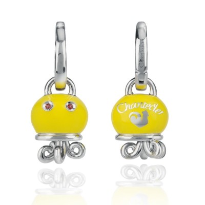 Coppia Orecchini Polipo micro Arg. e Smalto giallo [3e16cff6]