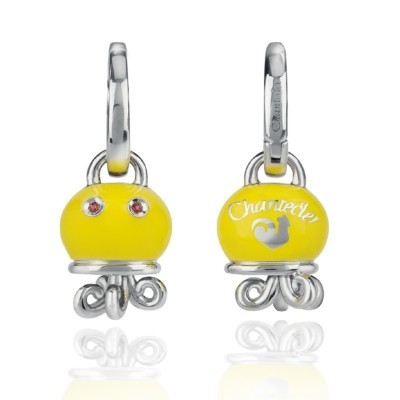 Coppia Orecchini Polipo micro Arg. e Smalto giallo [4ea1e896]