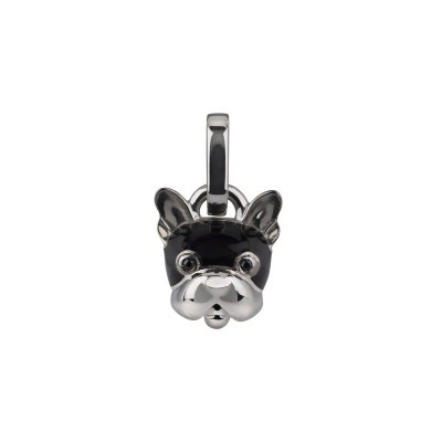 Ciondolo Cane Micro in Argento e Smalto Nero... [a871667d]