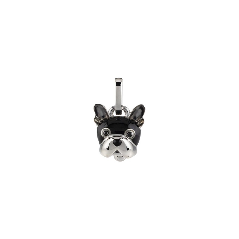 Ciondolo Cane Piccolo in Argento e Smalto Nero.. [38a1e9e6]