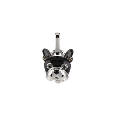Ciondolo Cane Piccolo in Argento e Smalto Nero.. [38a1e9e6]