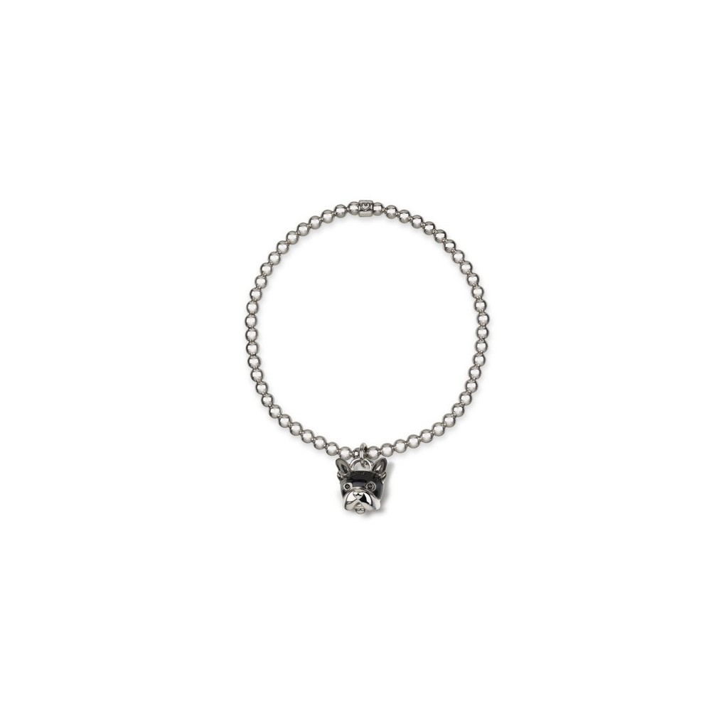 Bracciale Cane Micro in Argento e Smalto Nero.. [569a6bef]