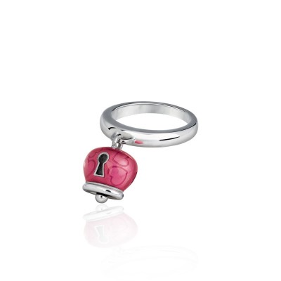 Anello Campanella Arg Smalto Bouganville lucchetto [3ca7e4db]