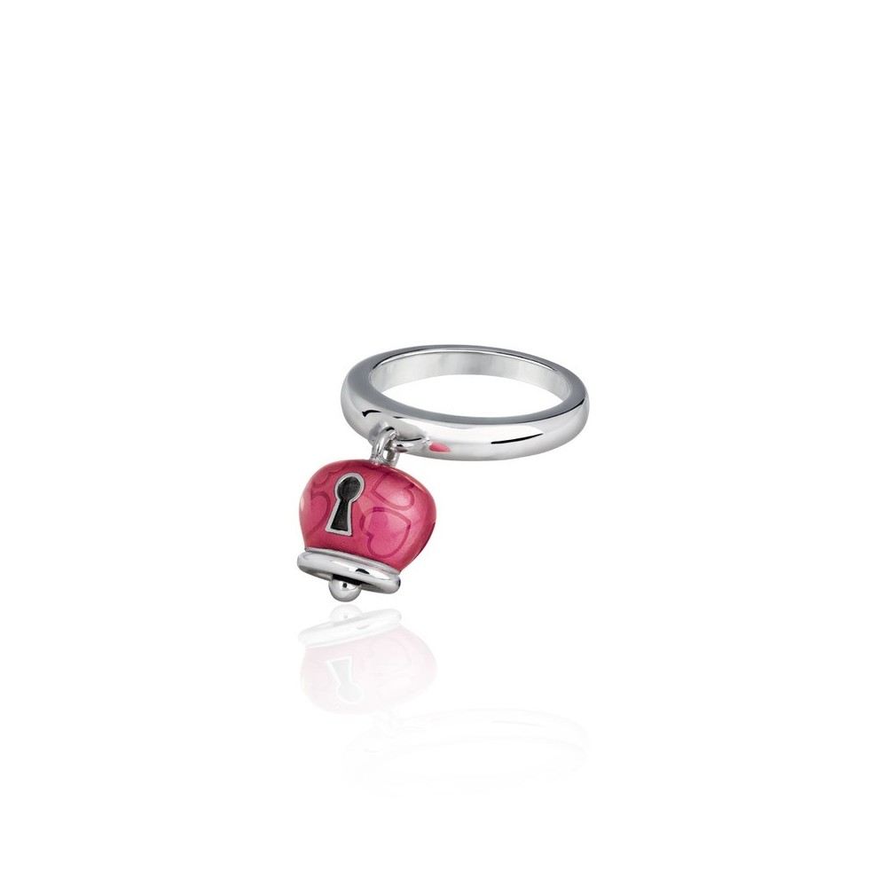 Anello Campanella Arg Smalto Bouganville lucchetto [3ca7e4db]