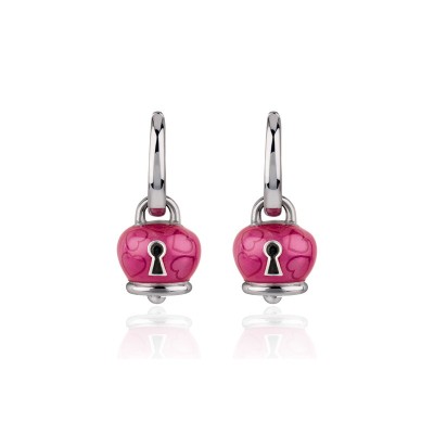 Coppia Orecchini Campanella Micro Smalto Bouganvil [583ce8ee]