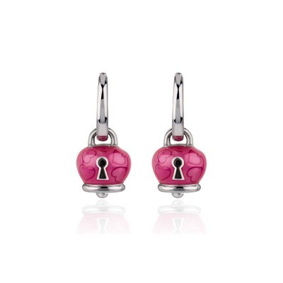 Coppia Orecchini Campanella Micro Smalto Bouganvil [583ce8ee]