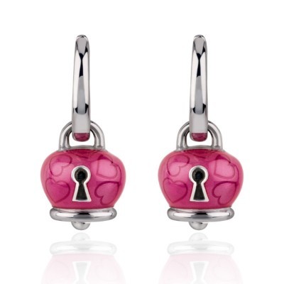 Coppia Orecchini Campanella Micro Smalto Bouganvil [583ce8ee]