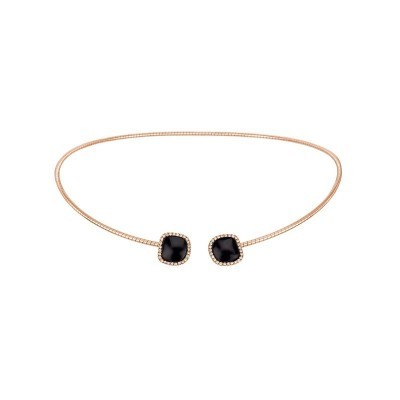 Collana Enchanté oro rosa diamanti e onice [c7a46248]