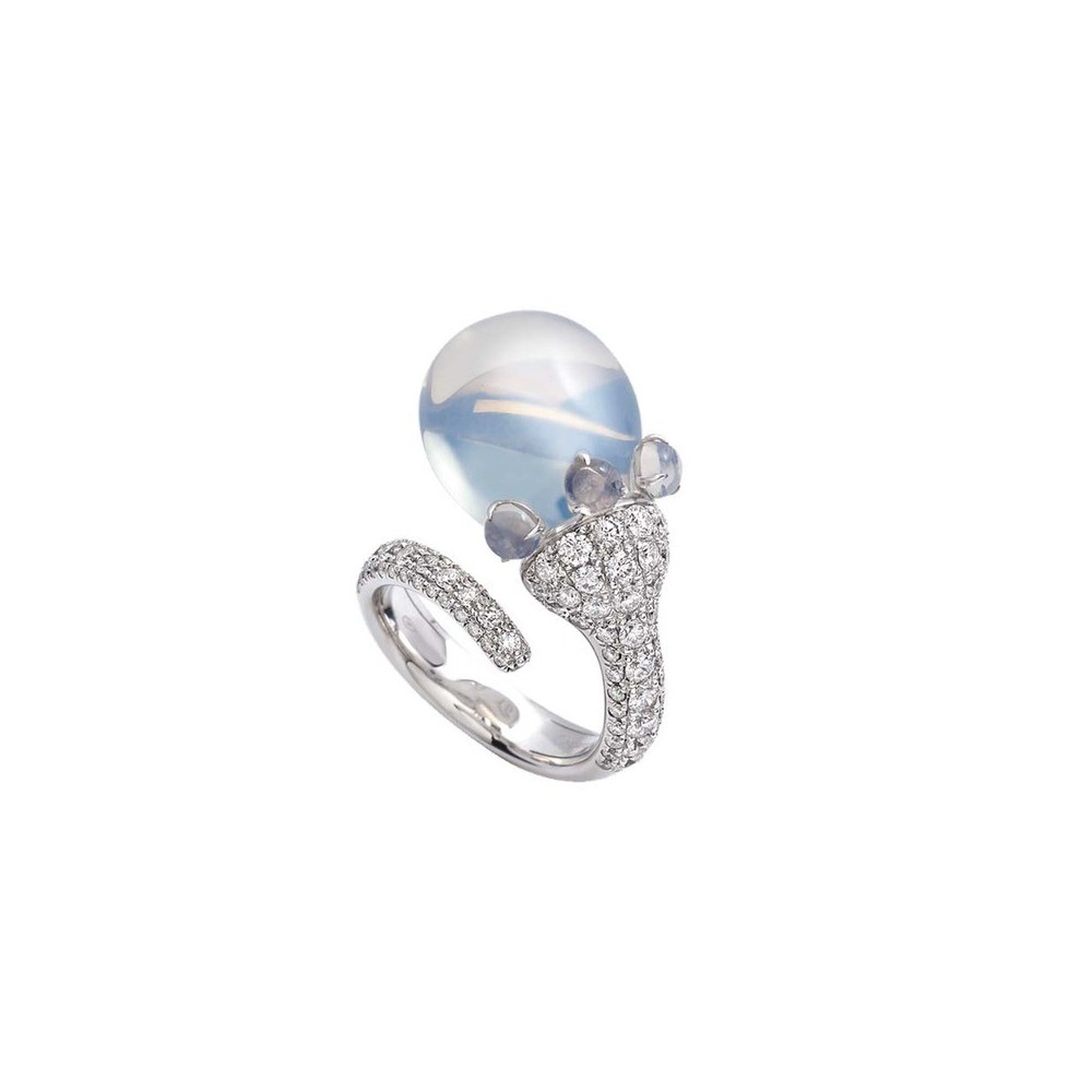 Anello Joyful in oro bianco diamanti e poire [ef750867]
