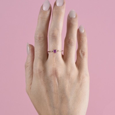 Anello con zaffiro rosa a cuore [025c23f4]