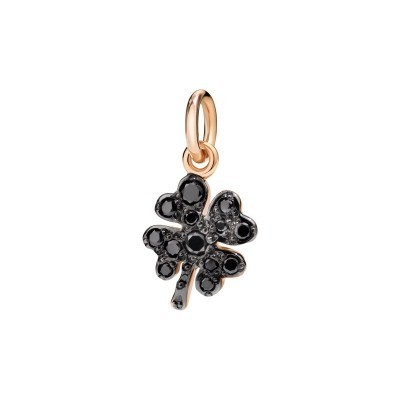 Ciondolo Quadrifoglio in Oro Rosa e Diamanti [7af7daf5]