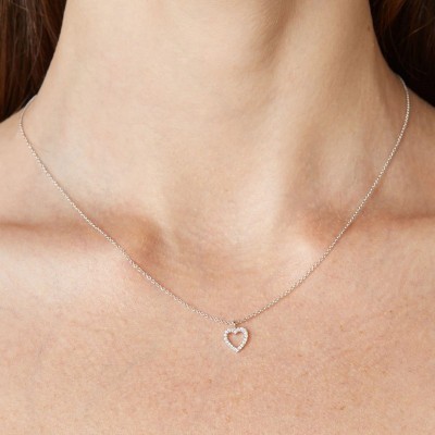 Pendente Cuore oro 18kt e diamanti [f5e6e2e7]
