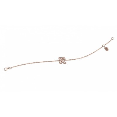 Bracciale in oro rosa 18kt lettera R [847af2bb]