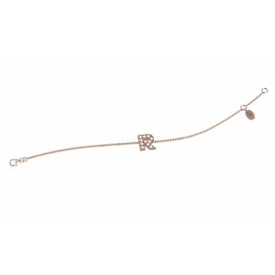 Bracciale in oro rosa 18kt lettera R [847af2bb]