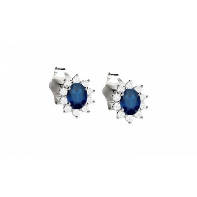 Orecchini oro bianco 18kt con zaffiri e diamanti [599cbe77]