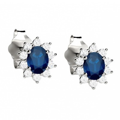 Orecchini oro bianco 18kt con zaffiri e diamanti [80bafd7a]