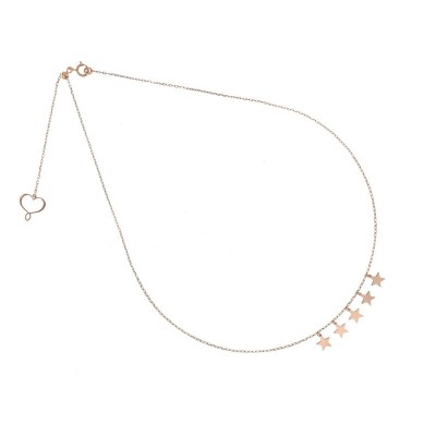 Girocollo oro rosa 18kt 5 stelle pendenti [2540ade0]