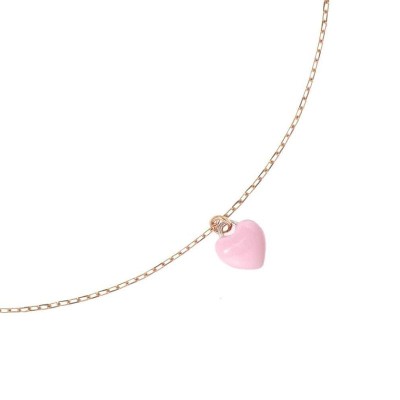 Girocollo oro 18kt cuore rosa smaltato [90b71542]