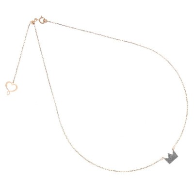 Girocollo Aurum in oro rosa 18kt con corona [e2117953]