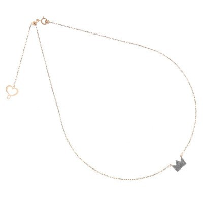 Girocollo Aurum in oro rosa 18kt con corona [e2117953]