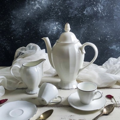 Set caffè 15 pezzi Duchessa filo platino [320d4d66]