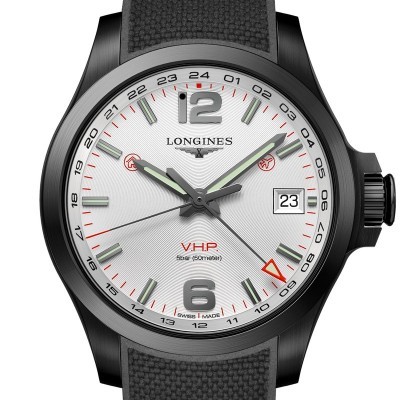Orologio Conquest V.H.P. GMT 41mm PVD Nero [fb411512]