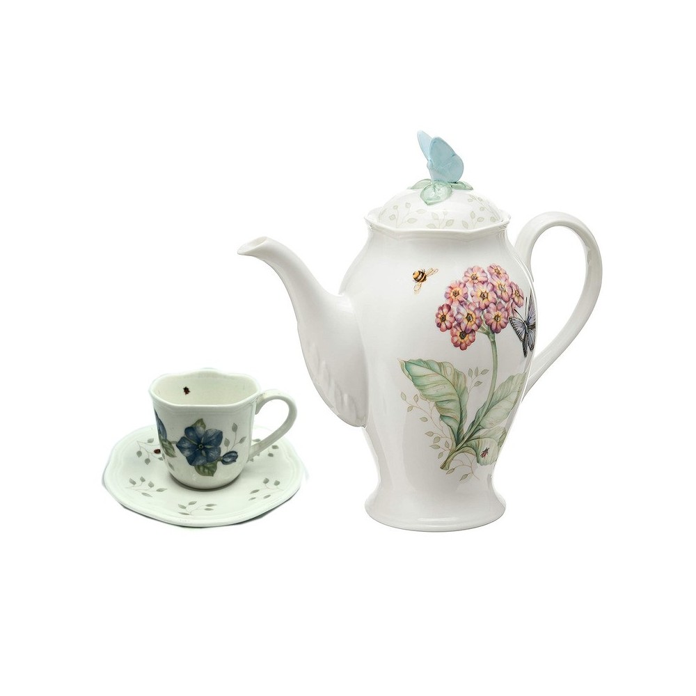 Set caffè 4 pezzi e caffettiera Butterfly Meadow [1f6035dd]