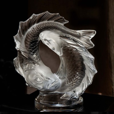 Scultura Piccola Doppio Pesce Lalique [92c5dcf9]