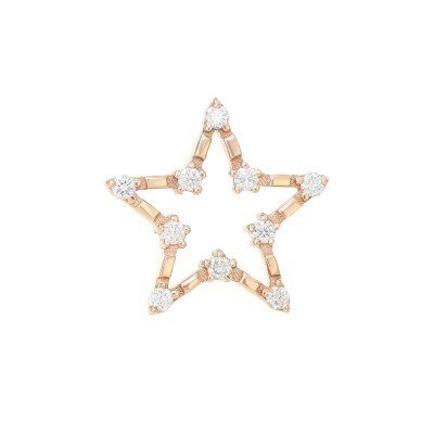 Orecchino lobo oro rosa 18kt stella con diamanti [13dd7b40]