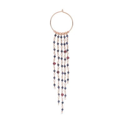 Orecchino cerchio con cascata Zaffito e Granato [6fd5be09]