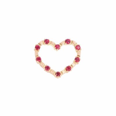 Orecchino oro rosa 18kt cuore con rubini [68d7c0ae]